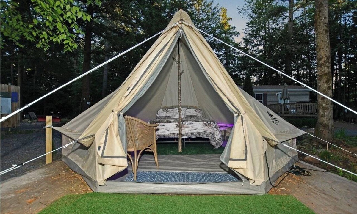Lake Luzerne RV Rental | Enchanting 1-bedroom Yurt Tent in a campground, in peaceful Lake Luzerne getaway