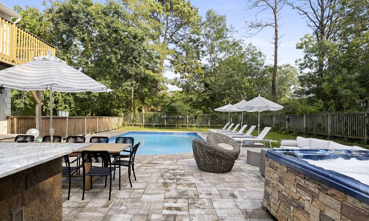 Shinnecock Hills House | Re-modernized home with heated saltwater pool, home office, gym, electric.