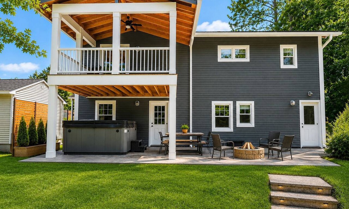 Beulah Apartment | Second floor unit close to downtown Beulah & Crystal Lake for year-round fun!