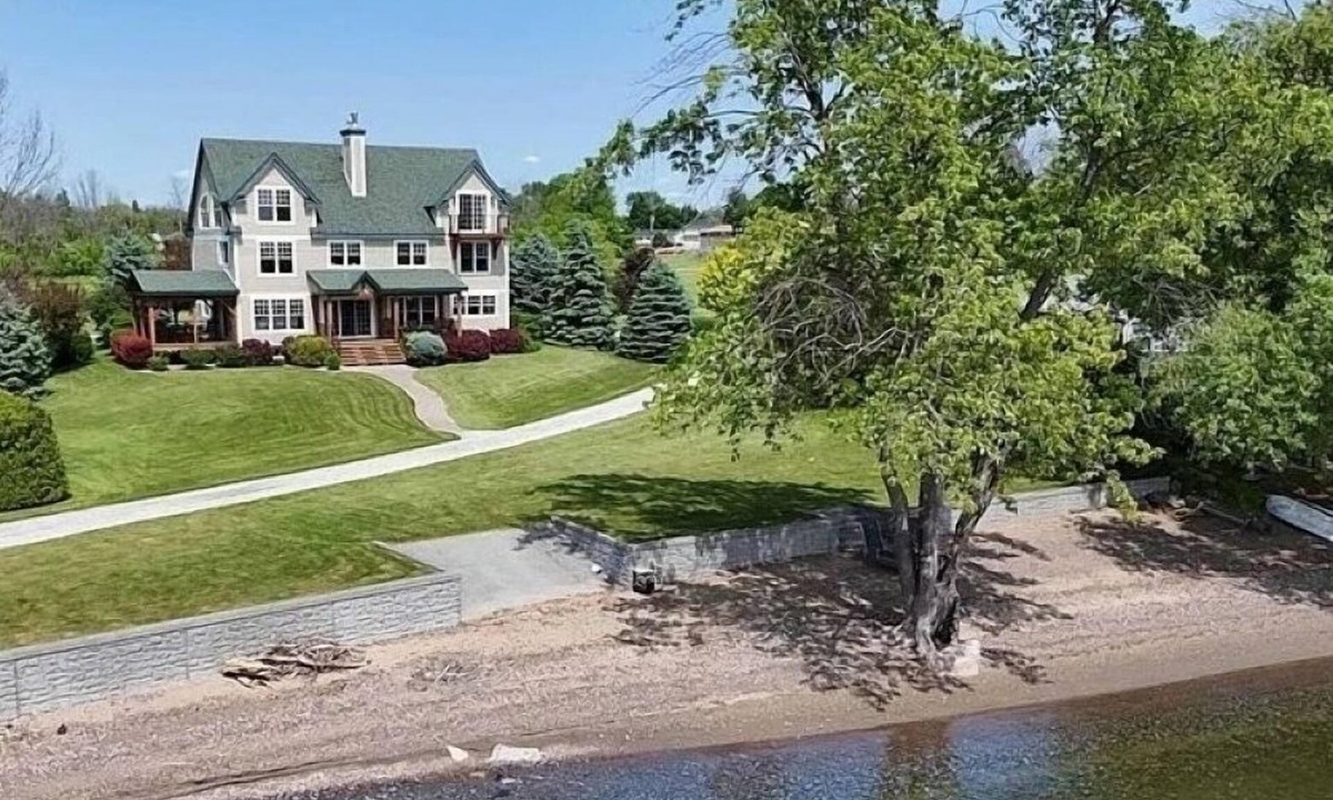 Alburg House | Stunning lakefront estate-sandy beach-family friendly-private dock-large lawn