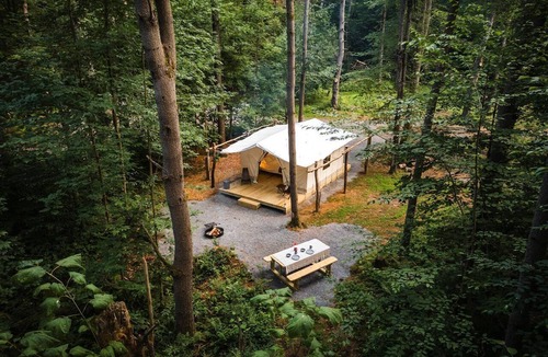Corinth RV Rental | Gorgeous Safari Tent in the Lake George Area of the Adirondack Mountains, Perfect for a Family Weekend Away