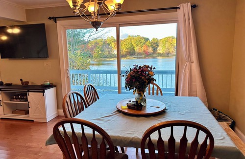 Barnstead House | Lakefront home with hot tub, beach, skiing nearby in tranquil Barnstead