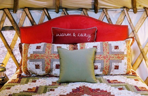 Bennington Cabin | Modern Waterfront Yurt for a Romantic Getaway with a Hot Tub in the Monadnock Region, New Hampshire