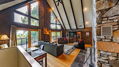 Woodfin House | Mountain hideaway long range views with pool table, hot tub and spectacular fireplace