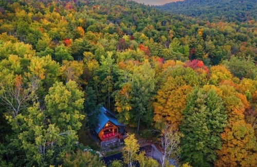 Hague Cabin | Mountainside Cabin Hot Tub & Fireplace Serenity Less than 2 miles to Lake George