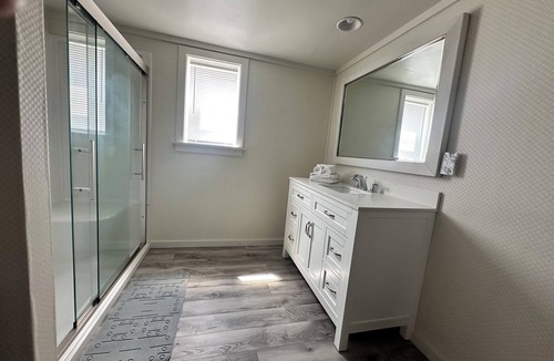 Cass City Apartment | Stay in a Converted Church private bathroom king bed 70” TV Wi-Fi keyless entry