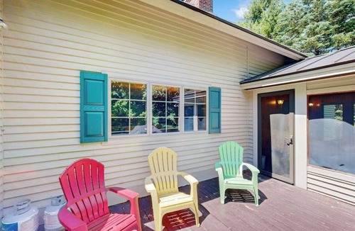 Londonderry House | Tree-lined lodge with deck, fireplaces, porch, game room, & fast WiFi