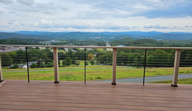 180-degree panoramic views of Vermont's mountains from the Living room, Hot Tub