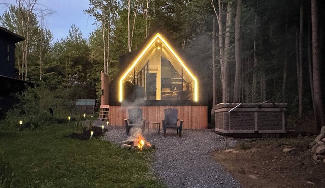 Aframe tiny home in the forest