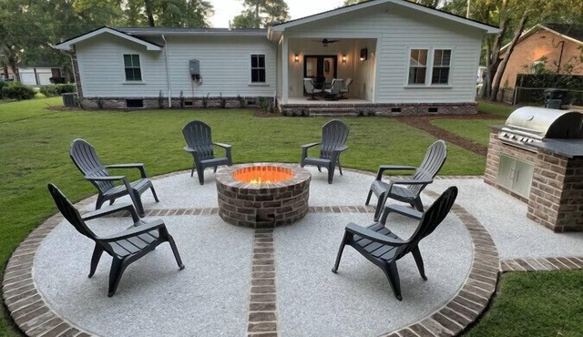 Backyard Oasis with Fire Pit