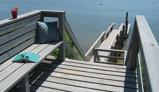 Cape Cod Waterfront Vacation Home dock and 2 kayaks: in Mashpee