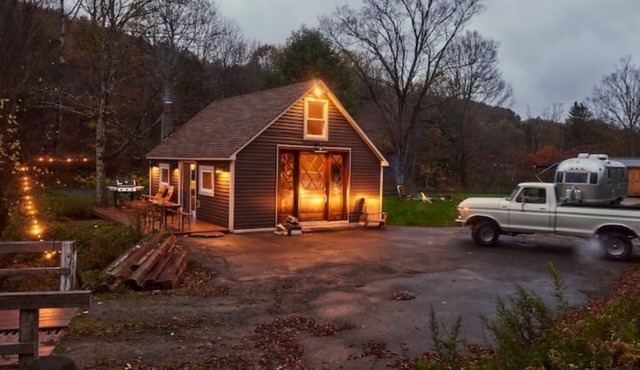 Cozy Catskill Getaway with Airstream on a brook with fire pit. Pet friendly!