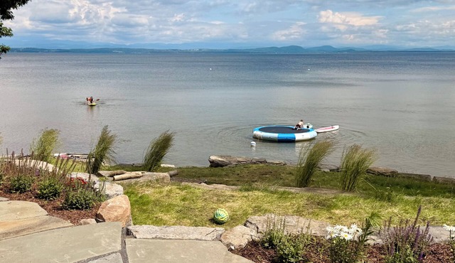 Designer Lake Champlain Retreat with Adirondack Views & Private Waterfront