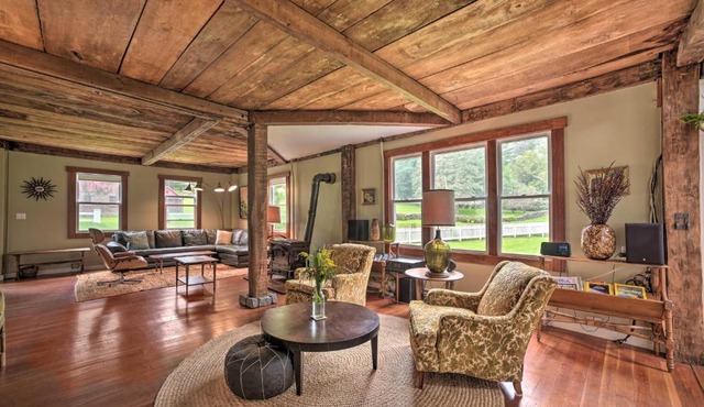 Game Room & Fire Pit: Peaceful Catskills Farmhouse