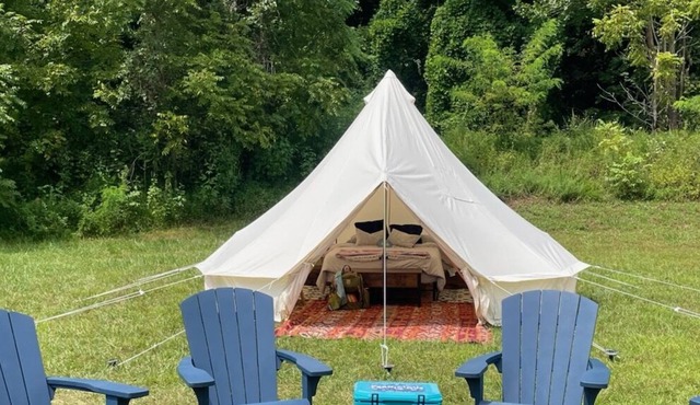 Glamping in a Queen Bed Luxury Stout Tent