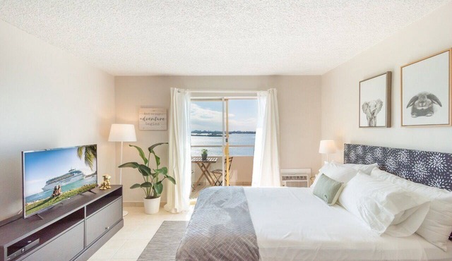 Gorgeous studio with water & downtown view.