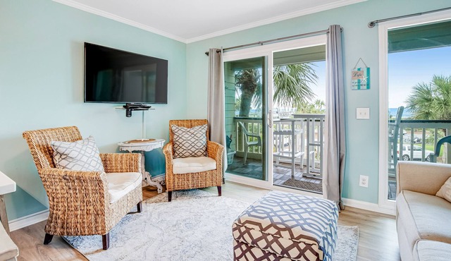 Ideal Coastal Condo W/ Water Views, Private Balcony, Fast WiFi & Shared Pool!