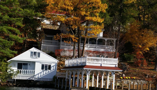 Lake George,Lakefront,Sleeps 20, 3-homes, 8 bedrooms, lakefront deck, boat avail