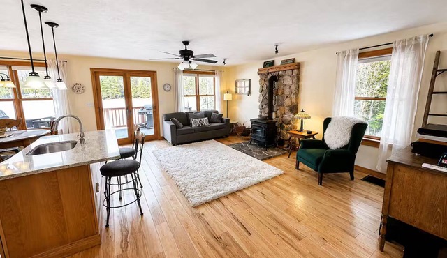 Lakefront-Dock-Grill-Firepit-Wood Stove