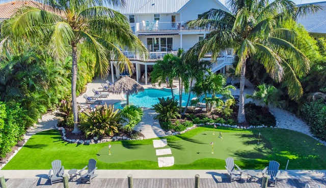 Large Canal Front Family Rental on Anna Maria with Pool, Dock and Mini Golf!