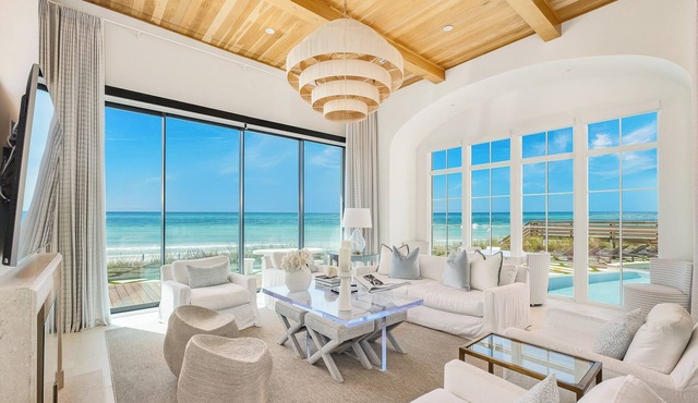 Luxury Beachfront Home with Infinity Pool, Gym and Sunset Views