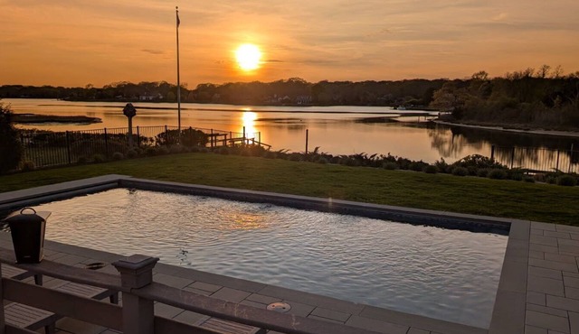 Modern Waterfront Southold Escape, Private Heated Saltwater Pool, Great for.
