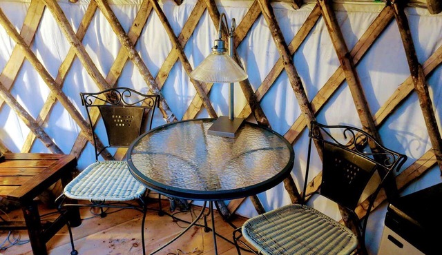 Modern Waterfront Yurt for a Romantic Getaway with a Hot Tub in the Monadnock Region, New Hampshire