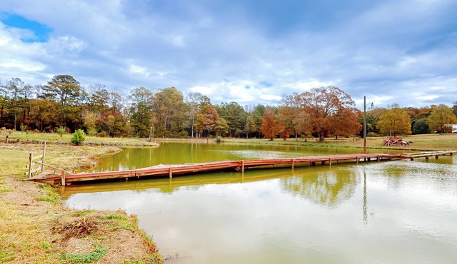 Pool, Fire Pit & Pond: Angler's Retreat in Griffin