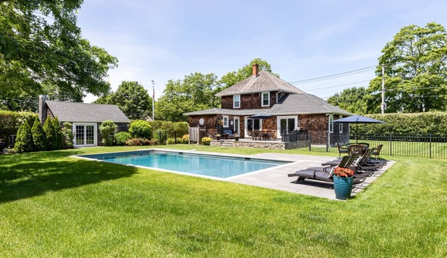 Southampton Village Renovated Sun-filled Charming Home, Heated Salt water Pool