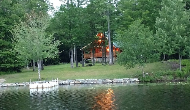 Vermont Lake Front Log Cabin Close to Mt. Snow